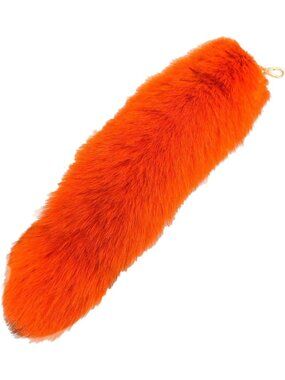 Women's Orange Pendant Cosplay Costume Halloween Furry Tails Keychain Handbag